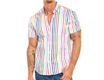 Wet Paint Short Sleeve Button Down Shirt