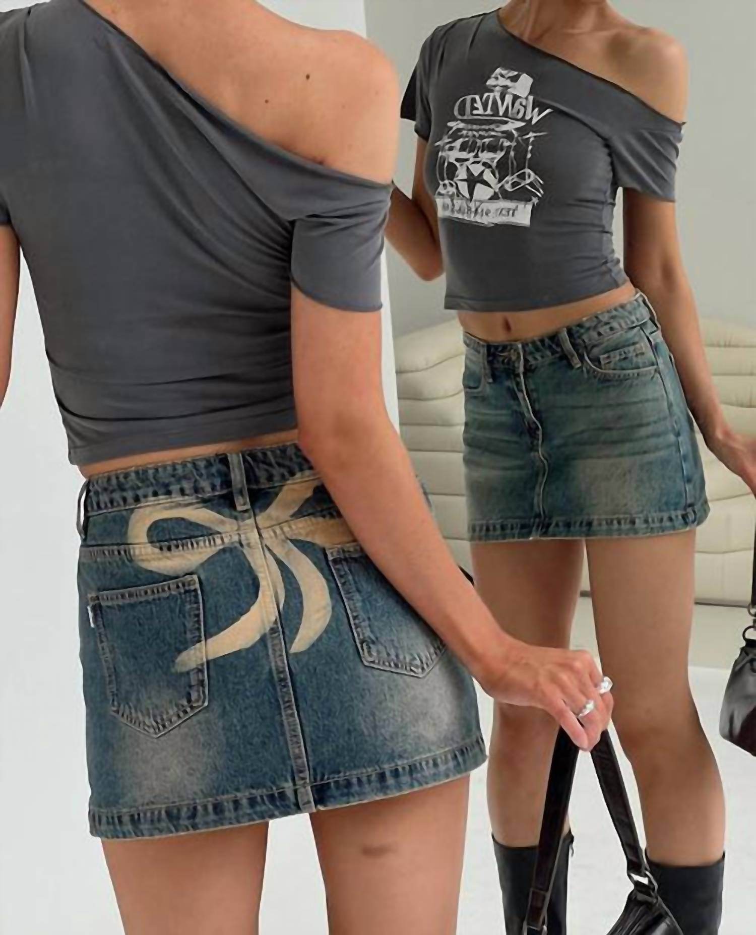 Princess Polly - Ribbon Stamp Mini Skirt - Rack Hunt -