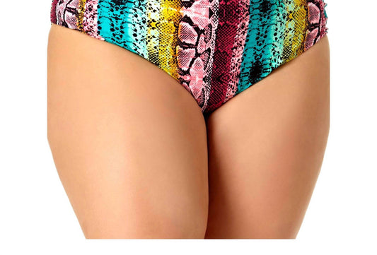 Allure by IMG - Snake-skin Side Ruched Hipster Bikini Bottom - Rack Hunt -