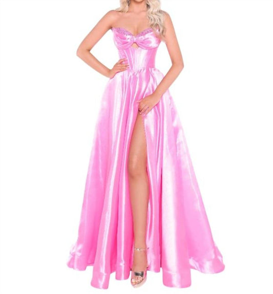 Strapless Satin Ball Gown