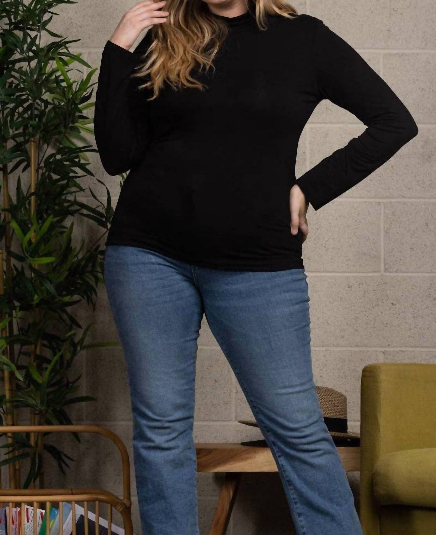 Cowl Neck Long Sleeves Plus Size Top