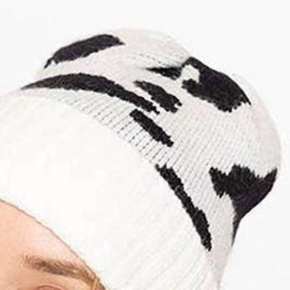 Cow Print Western Knit Beanie Hat