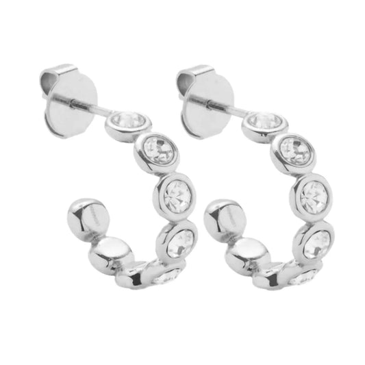 Allyanna Gifts - Women's Moissanite Bubble Open Hoop Post Earrings - Rack Hunt