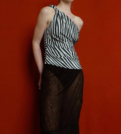 Women's Zebra Asymmetric Twist Printed Top
