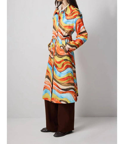 Gathered Waist Trench Coat
