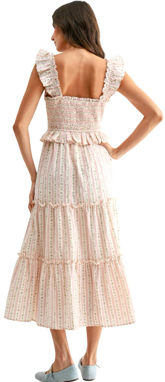 Smocked Bodice Tiered Maxi Dress