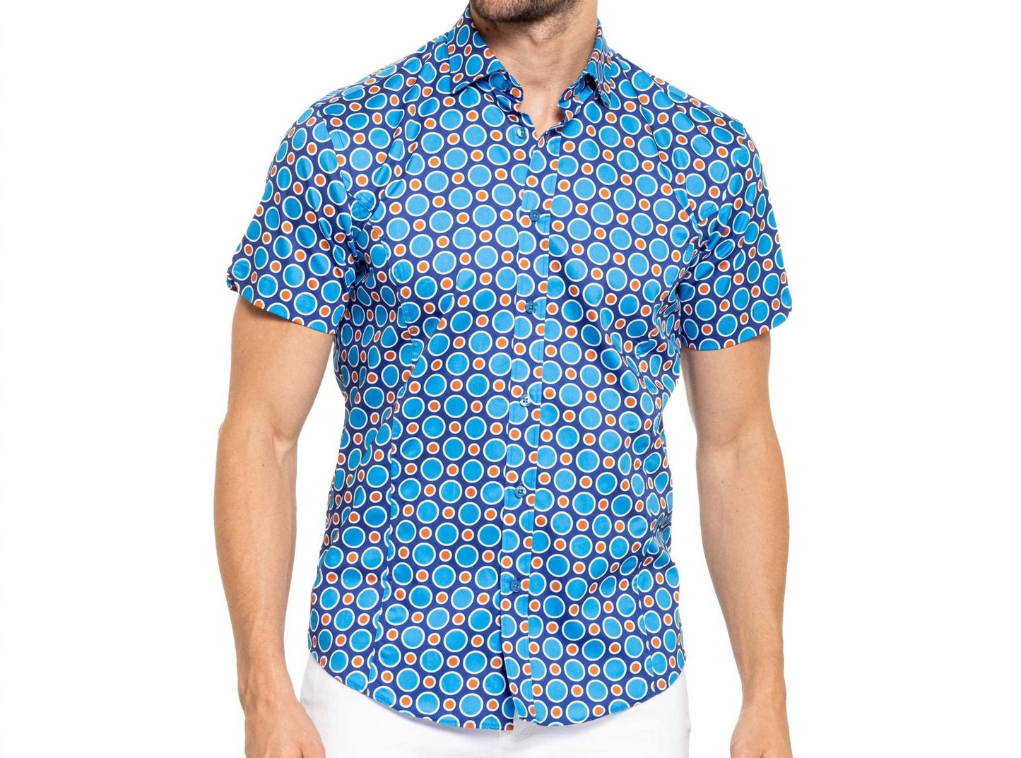 Dippin Dots Short Sleeve Button Down Shirt