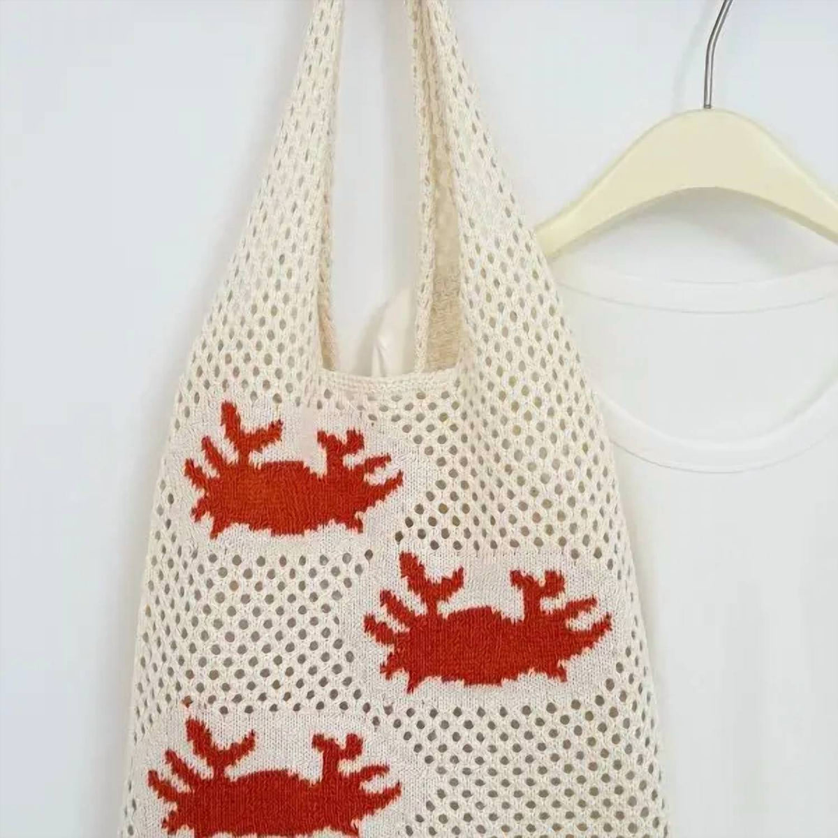 Women's Ocean Theme Crochet Tote Beach Bag