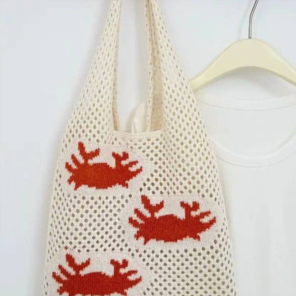 Women's Ocean Theme Crochet Tote Beach Bag