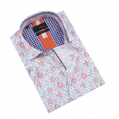 Men's Geranium Flower Short Sleeve Shirt