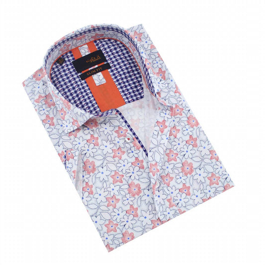 Men's Geranium Flower Short Sleeve Shirt