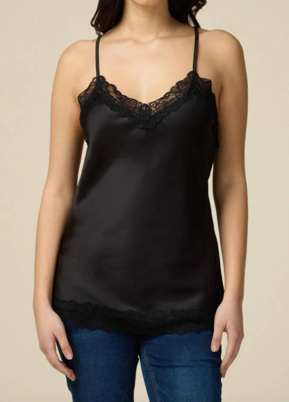 Satin Lace Trim Top