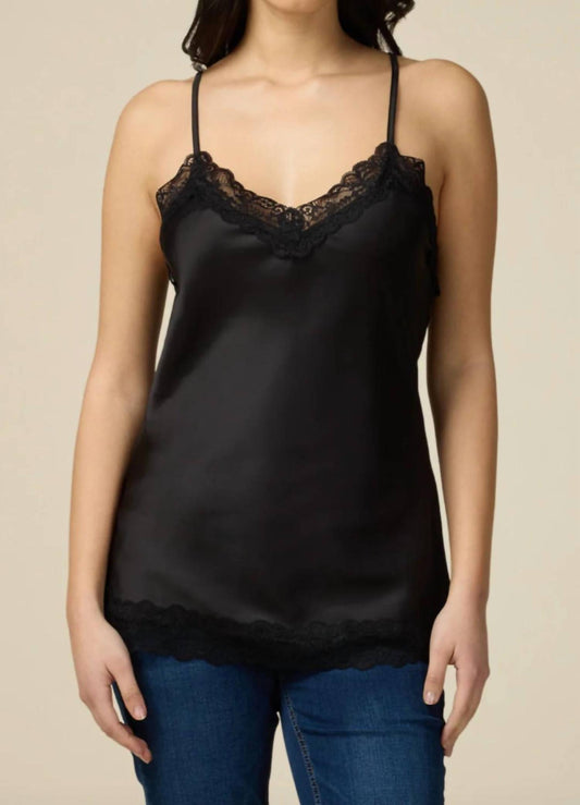 Satin Lace Trim Top