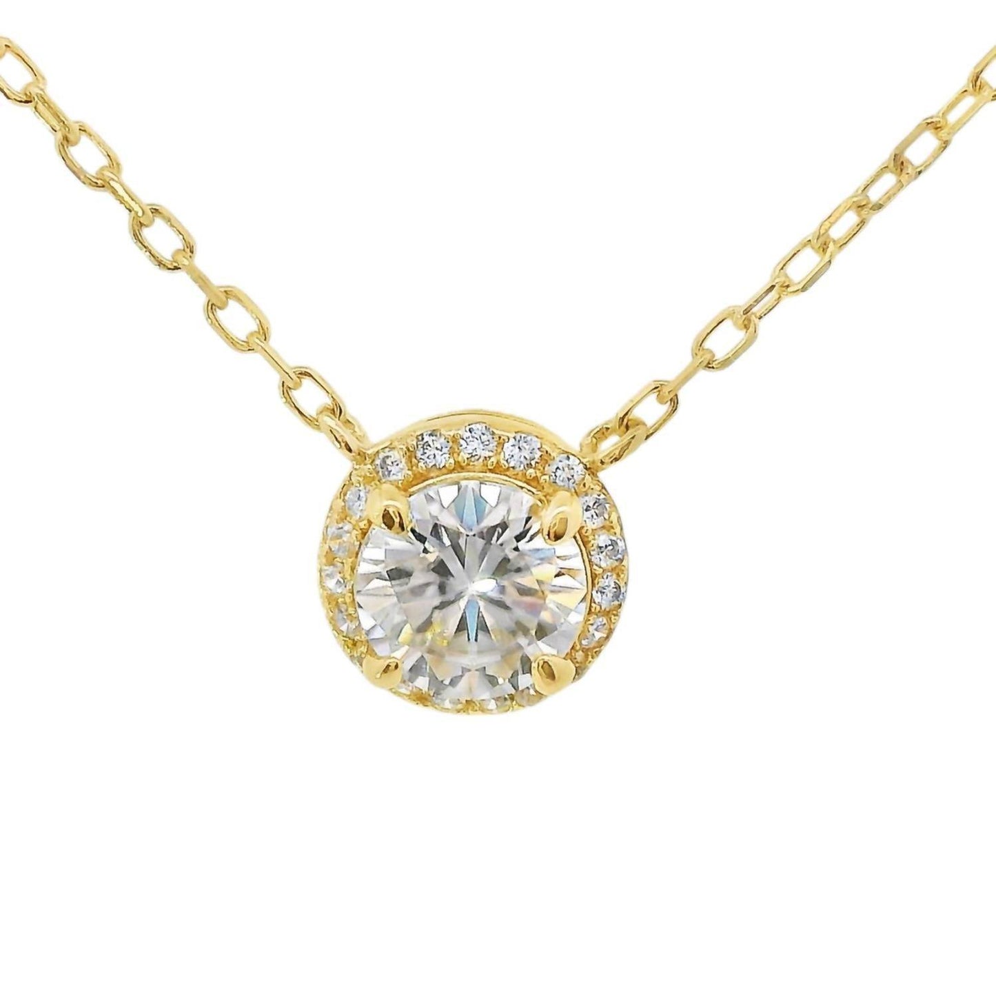 Allyanna Gifts - Women's Round Moissanite With Halo Necklace - Rack Hunt