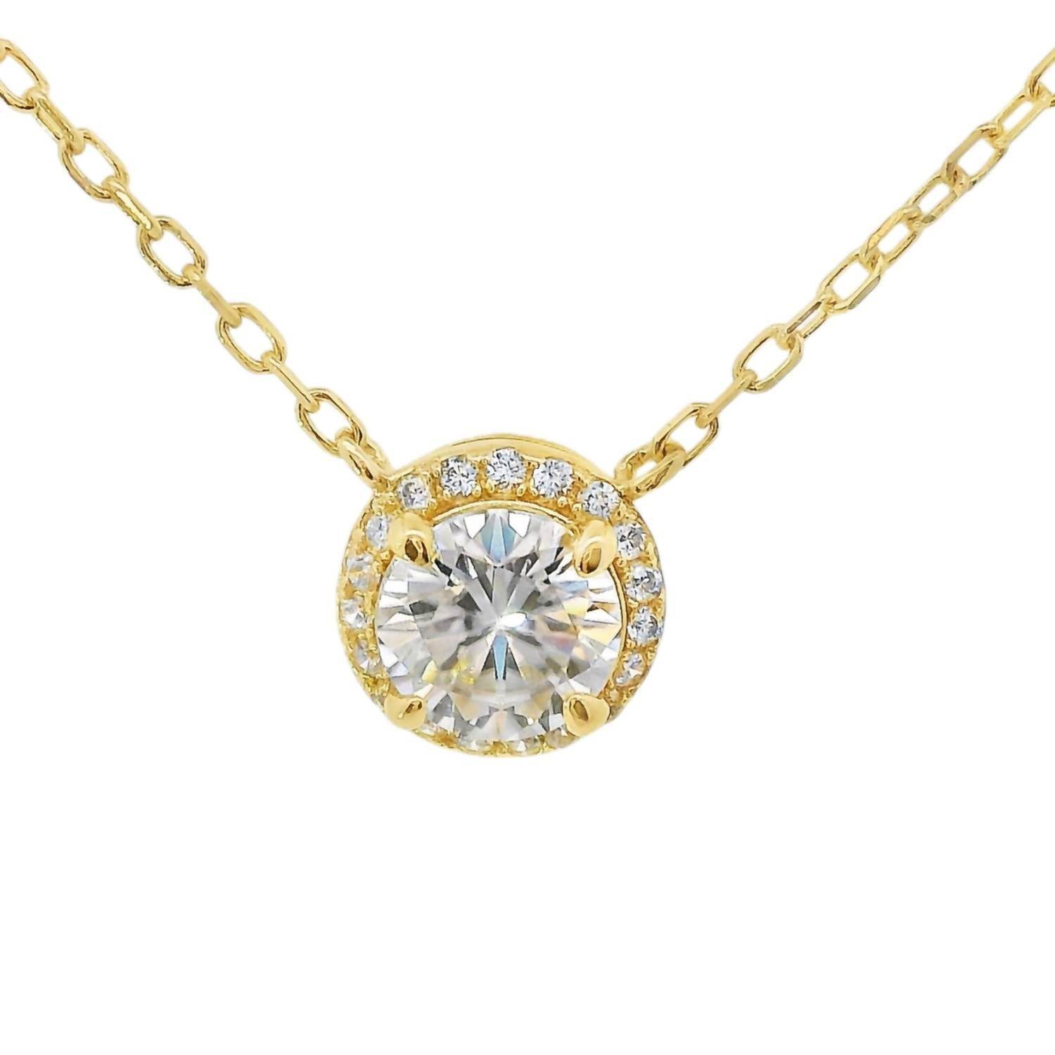 Allyanna Gifts - Women's Round Moissanite With Halo Necklace - Rack Hunt