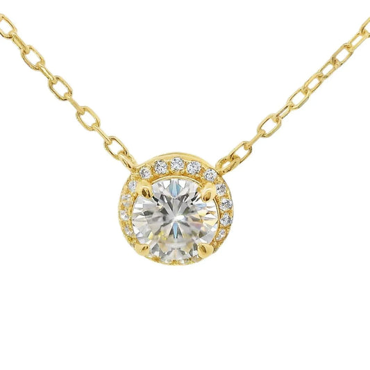 Allyanna Gifts - Women's Round Moissanite With Halo Necklace - Rack Hunt