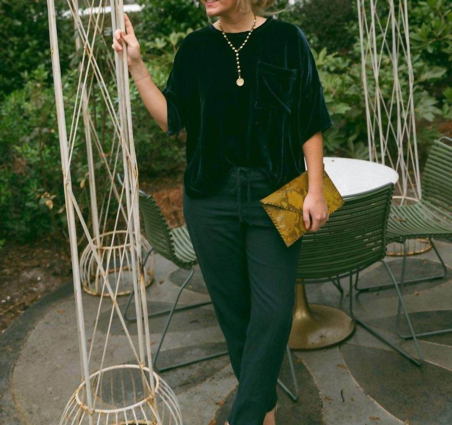 Amano by Lorena Laing - Silk Velvet Tee Top - Rack Hunt