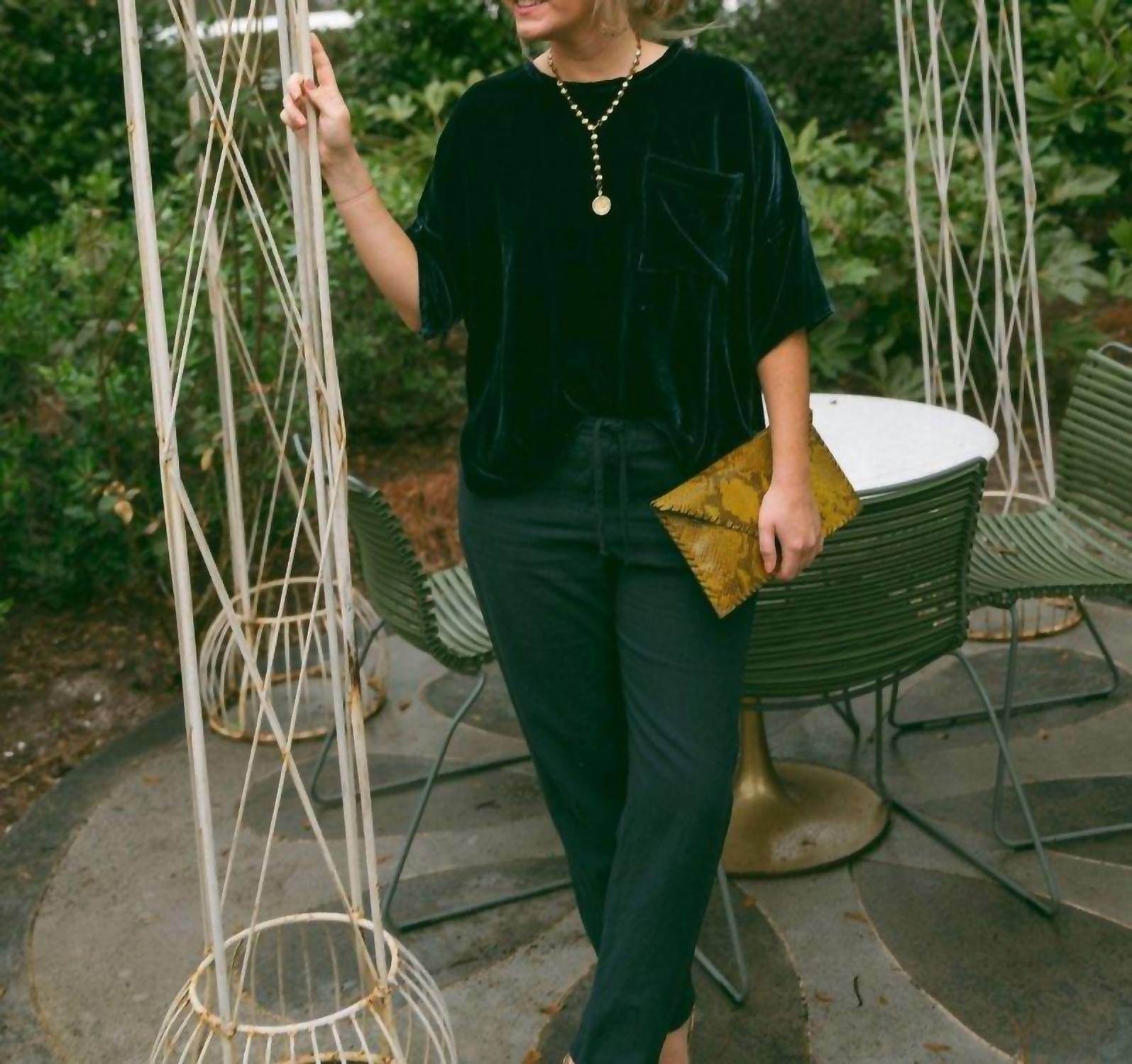 Amano by Lorena Laing - Silk Velvet Tee Top - Rack Hunt