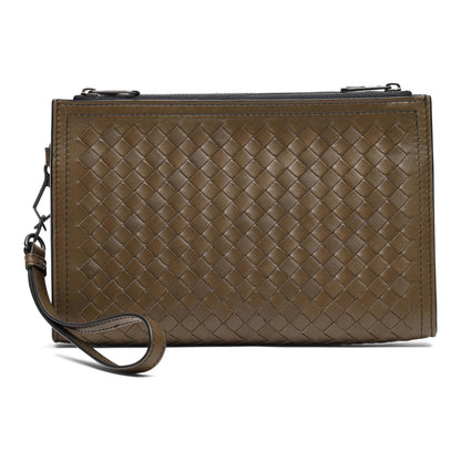 Women's Intrecciato Leather Wristlet Bag