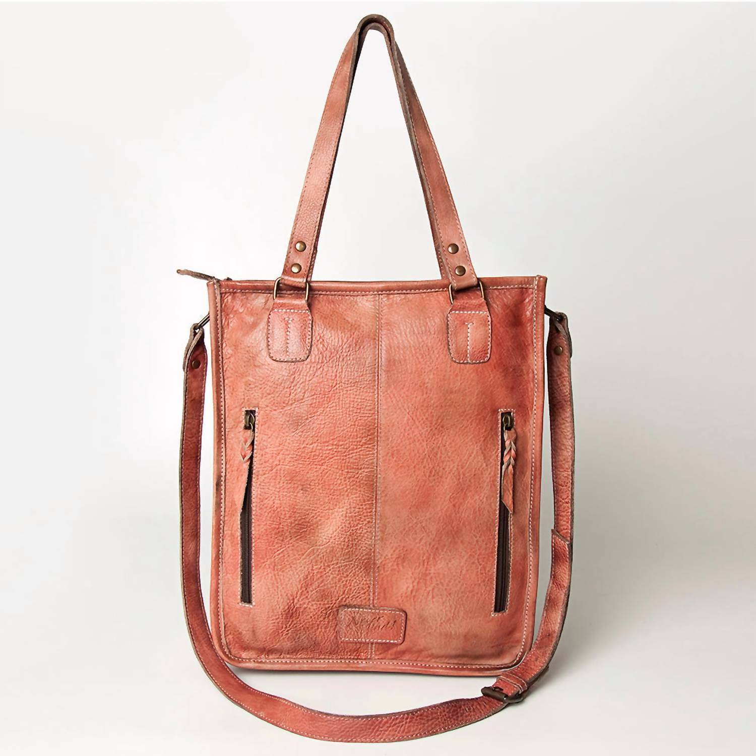 Never Mind - Women's Premium Authentic Full Grain Leather Tote Bag - Rack Hunt -