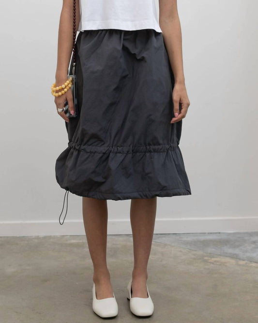 Nylon Bungee Midi Skirt
