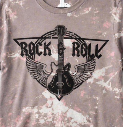 Unisex Rock And Roll Bleached Tee