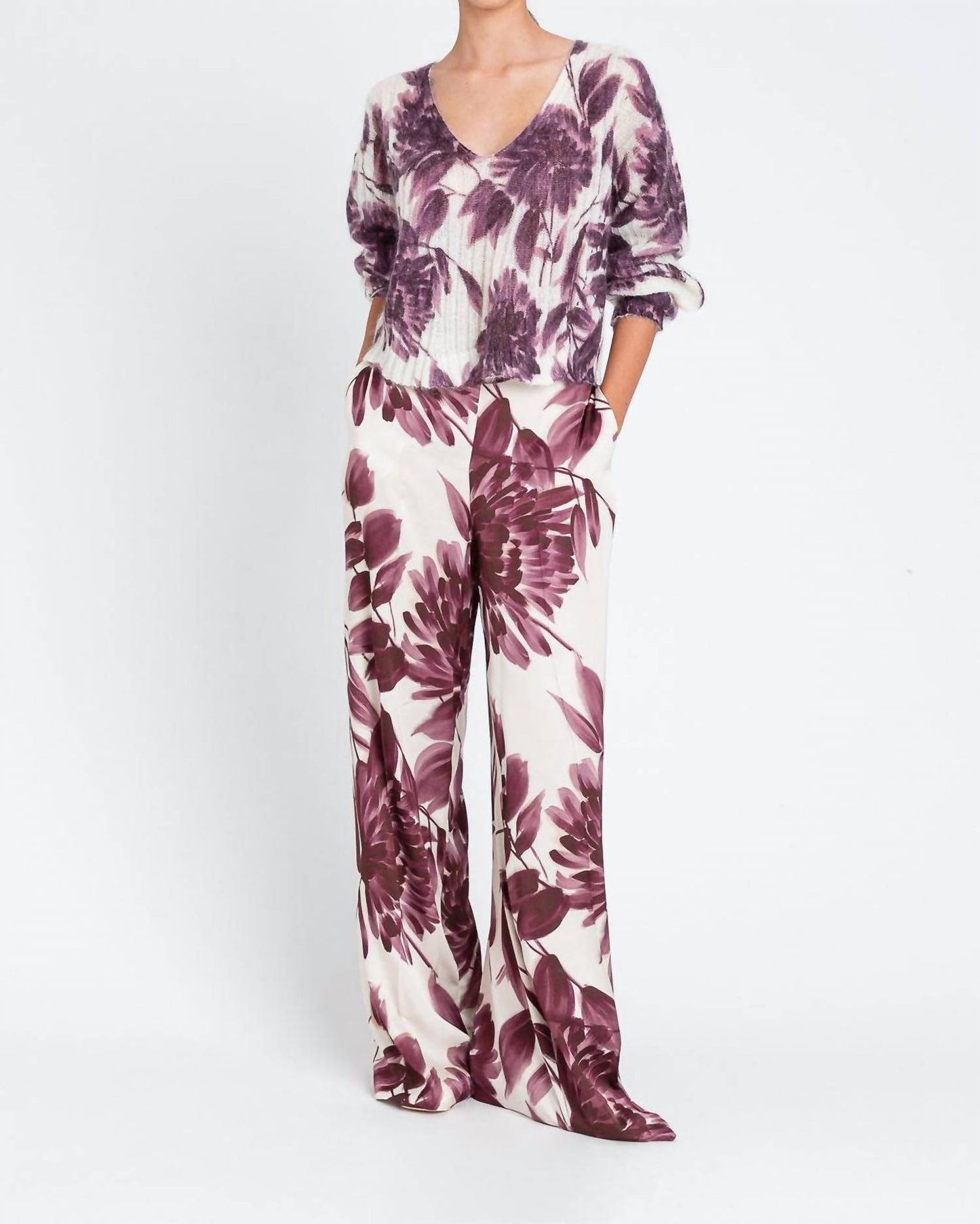 Mohair Blend Jumper With Floral