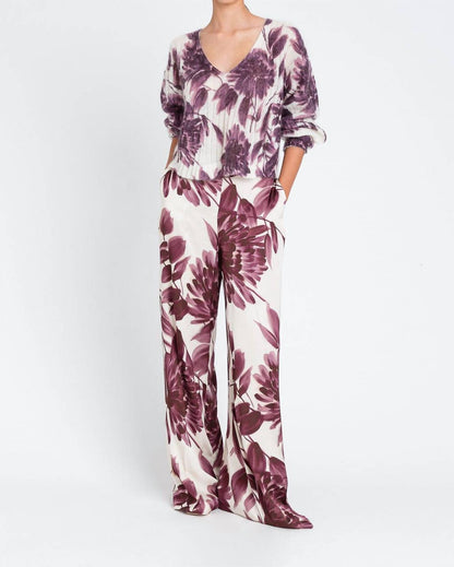Mohair Blend Jumper With Floral