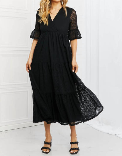 Lovely Lace Tiered Midi Dress