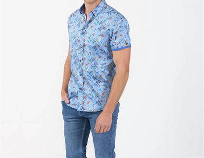 Retro Print Short Sleeve Shirt