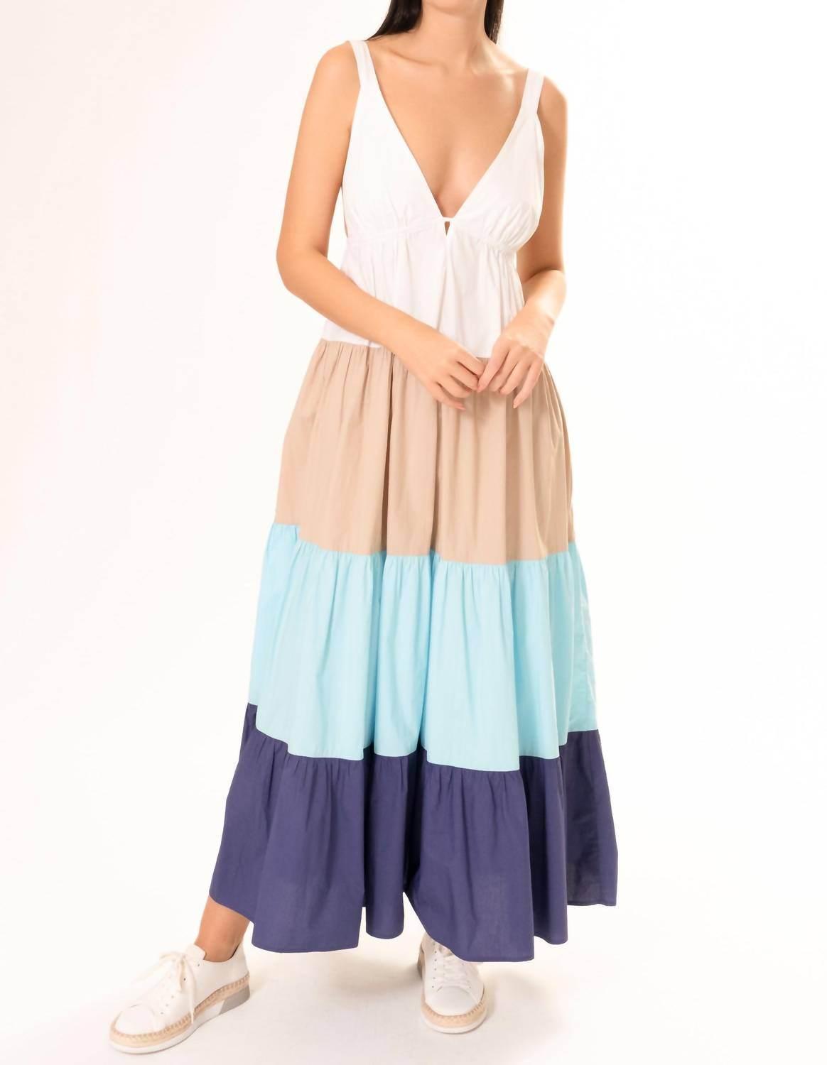 Area Stars - Colorblock Tiered Maxi Dress - Rack Hunt