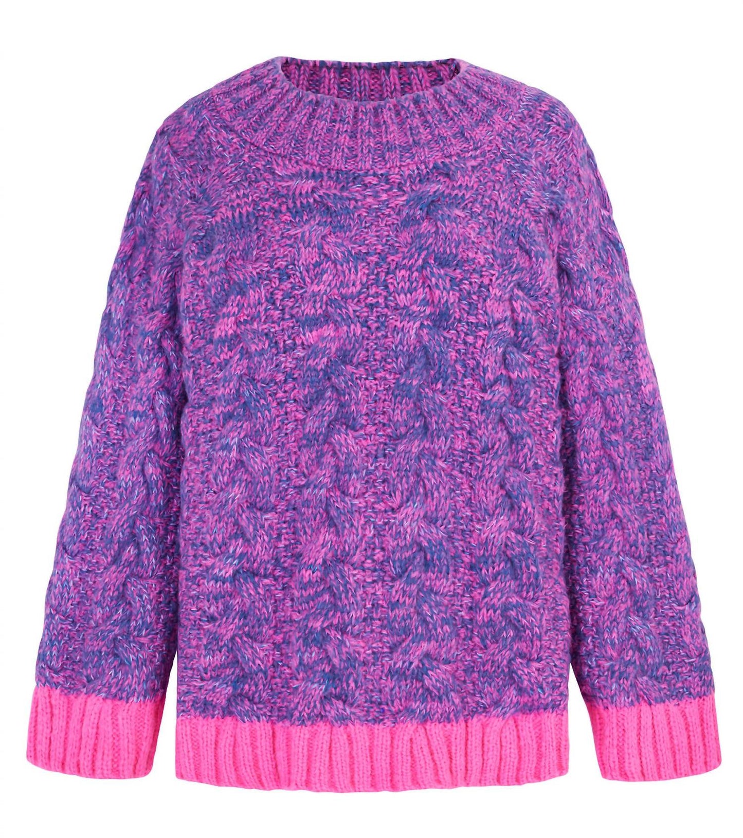 Jennie Cable Marled High Neck Balloon Sleeve Sweater