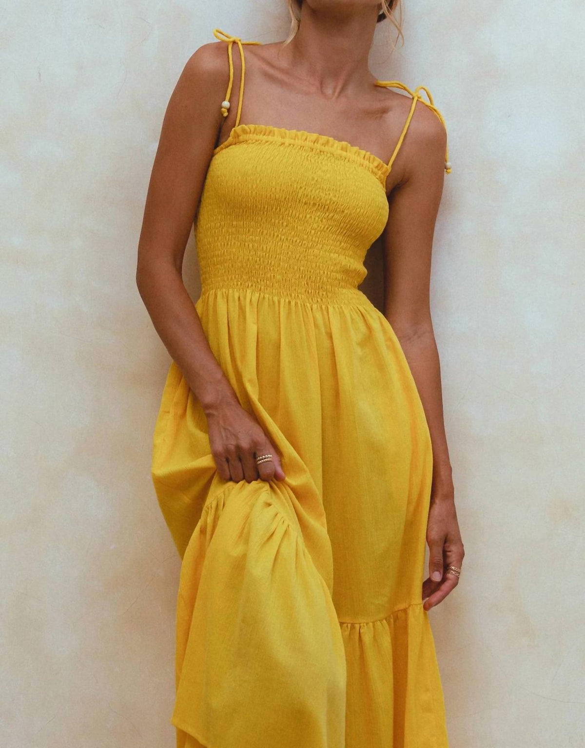 Paradiso Strappy Linen Midi Dress