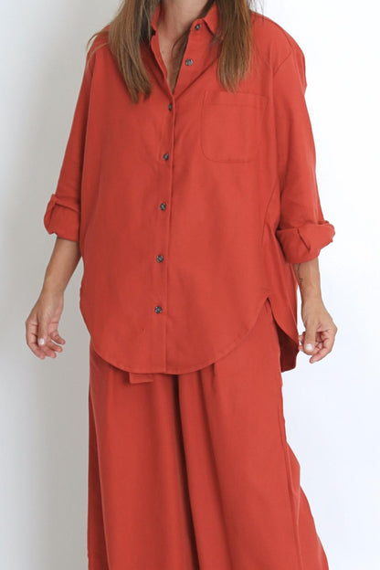 Wide Button-down Shirt