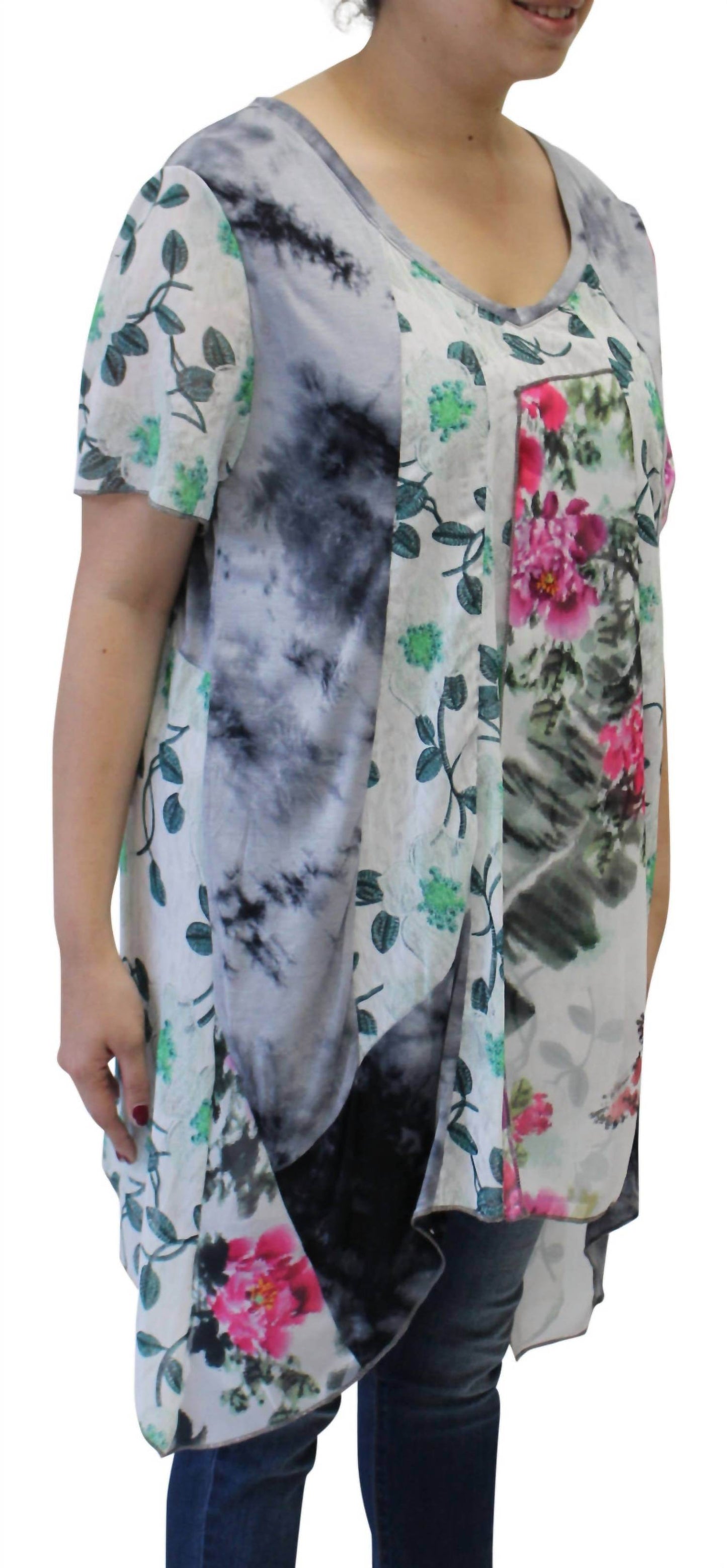 LV Collection - Patchwork Long Tunic Top - Rack Hunt