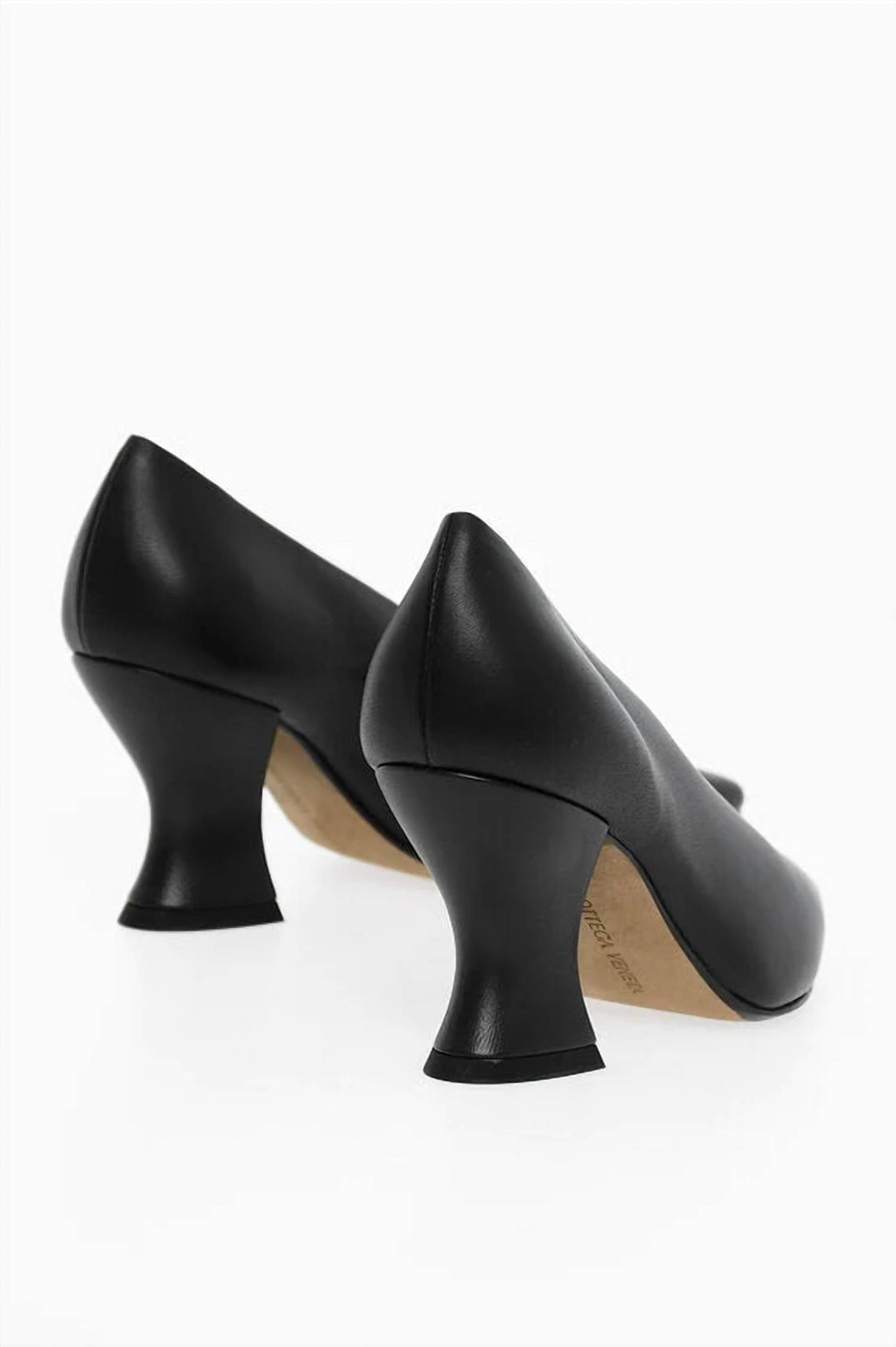 Women's Lambskin Almond Pumps With Cuban Heel