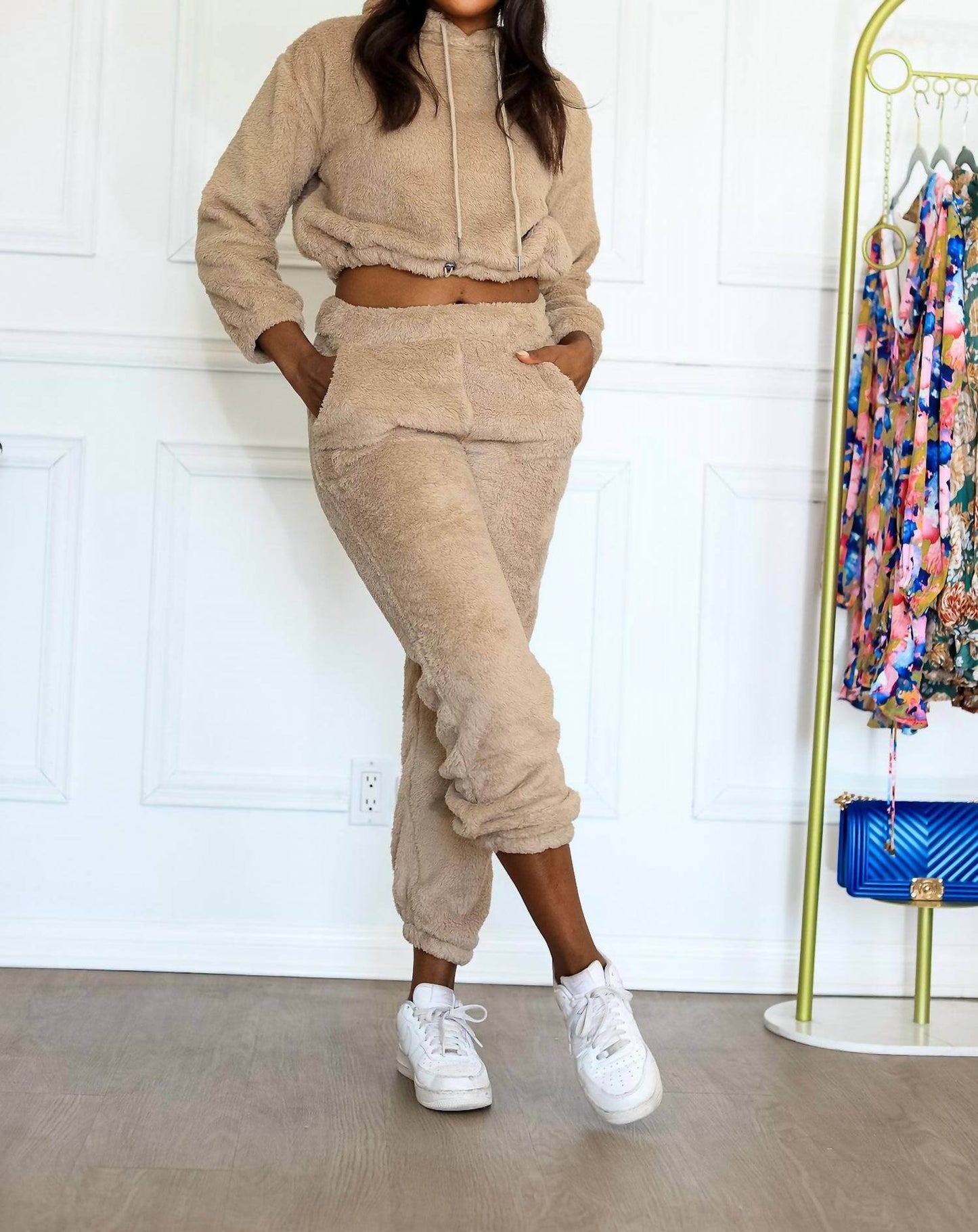 Little Secret Of Mine - Women's Cropped Hoodie Jogger Set - Rack Hunt