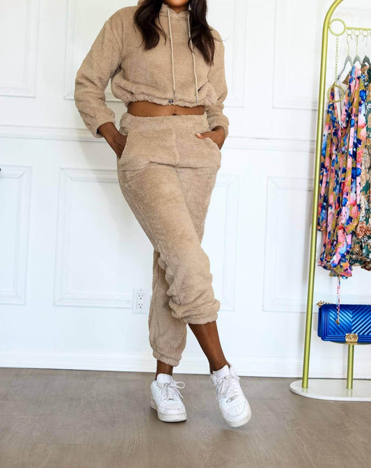 Little Secret Of Mine - Women's Cropped Hoodie Jogger Set - Rack Hunt