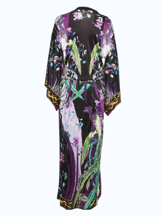 Women's Floral Print Chiffon Kaftan Dress