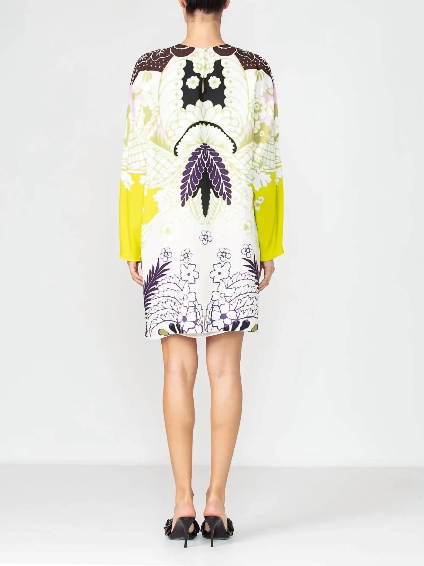 Valentino - Long Sleeve Printed Dress - alternate view - Rack Hunt