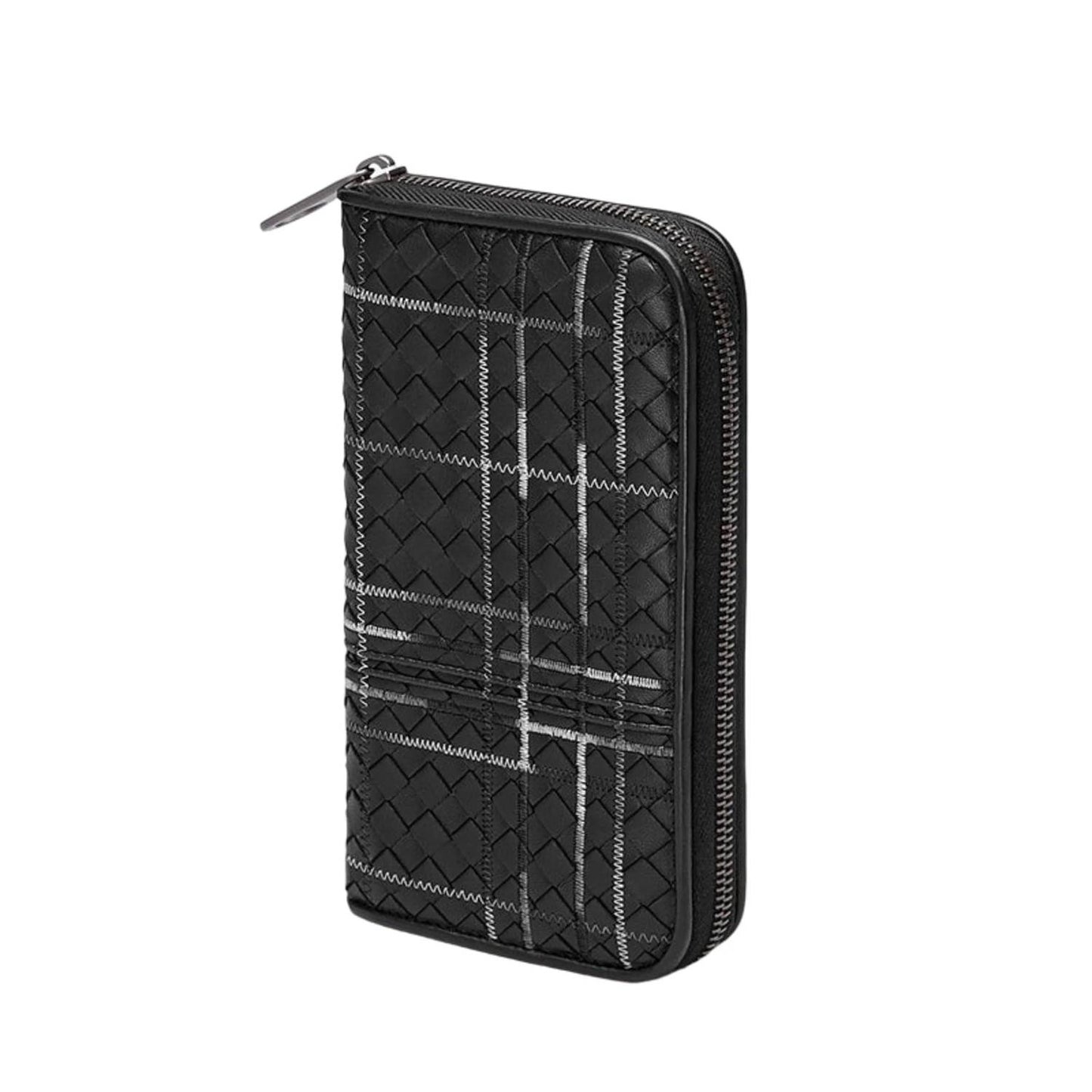 Men's Metropolis Intrecciato Leather Continental Zip Wallet