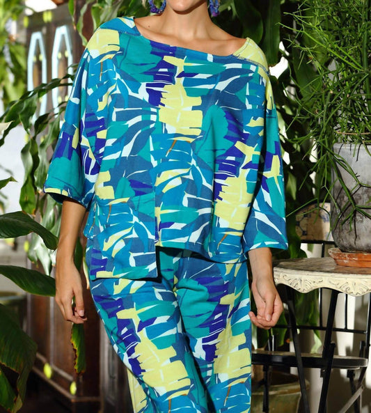 KikiSol - Searenity Leaf French Terry Maysa Top With Pocket - Rack Hunt -