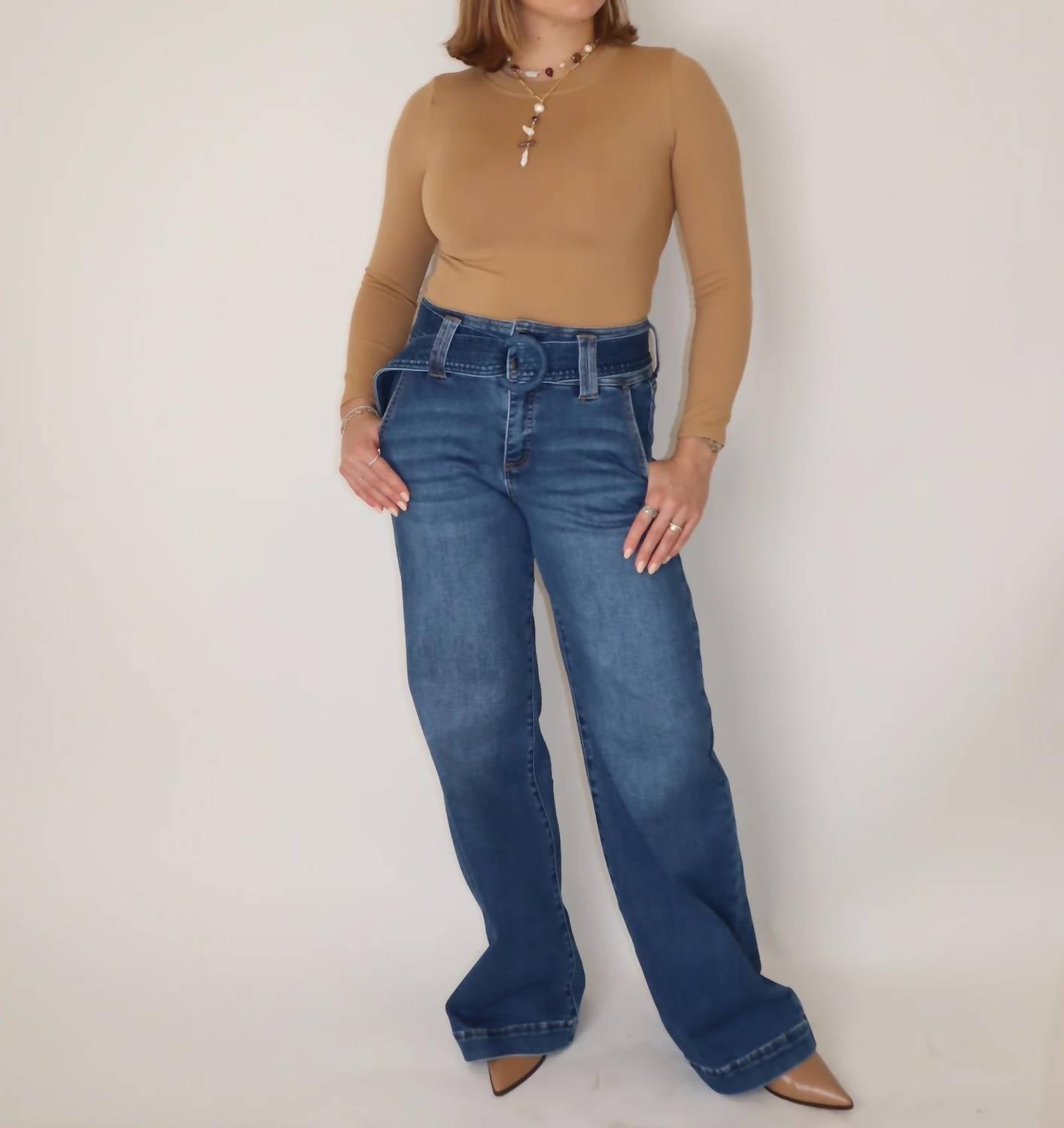 High Waist Stretch Denim Pants