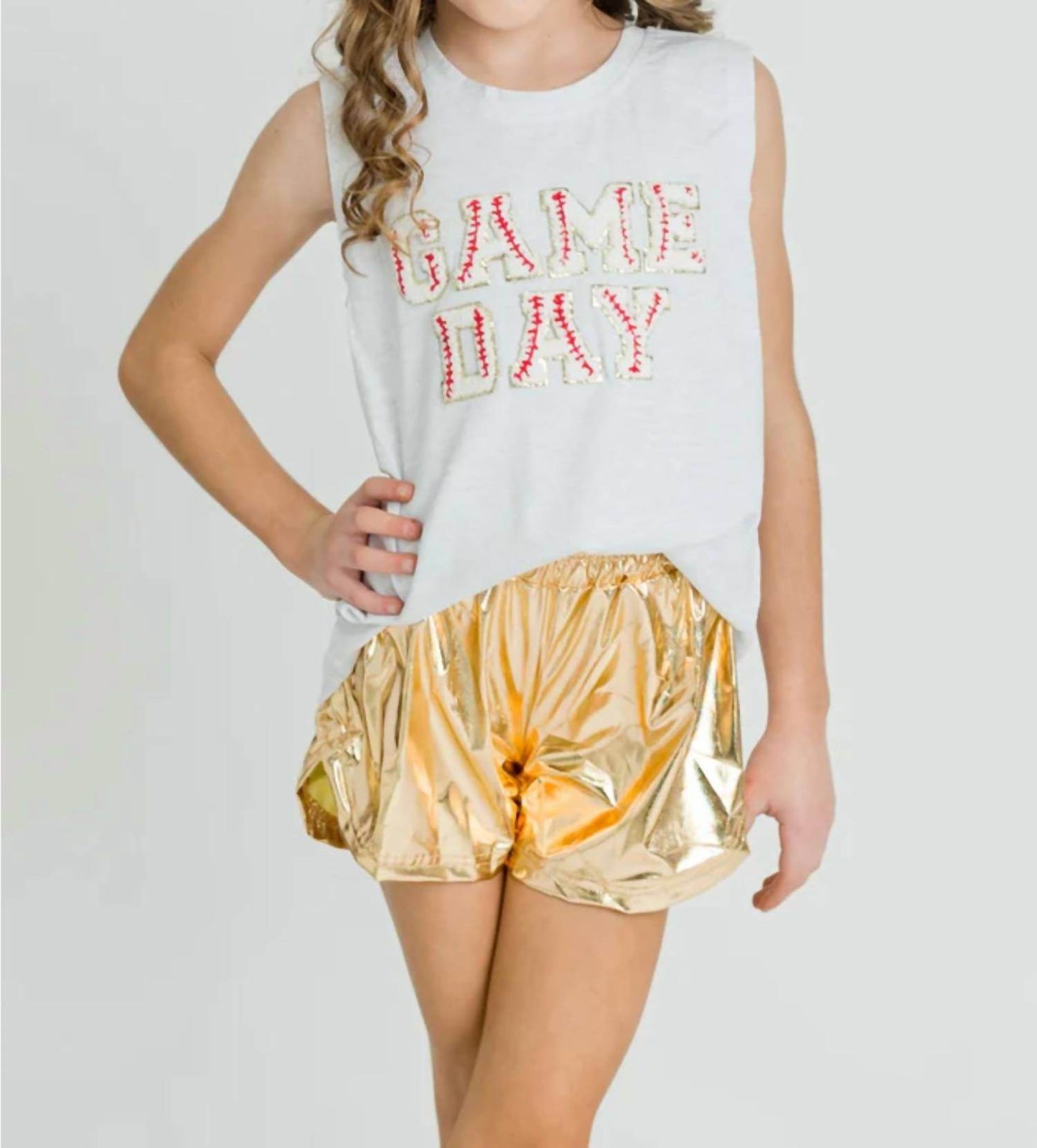 Belle Cher - Kid's Game Day Sequined Chenille Tank Top - Rack Hunt -