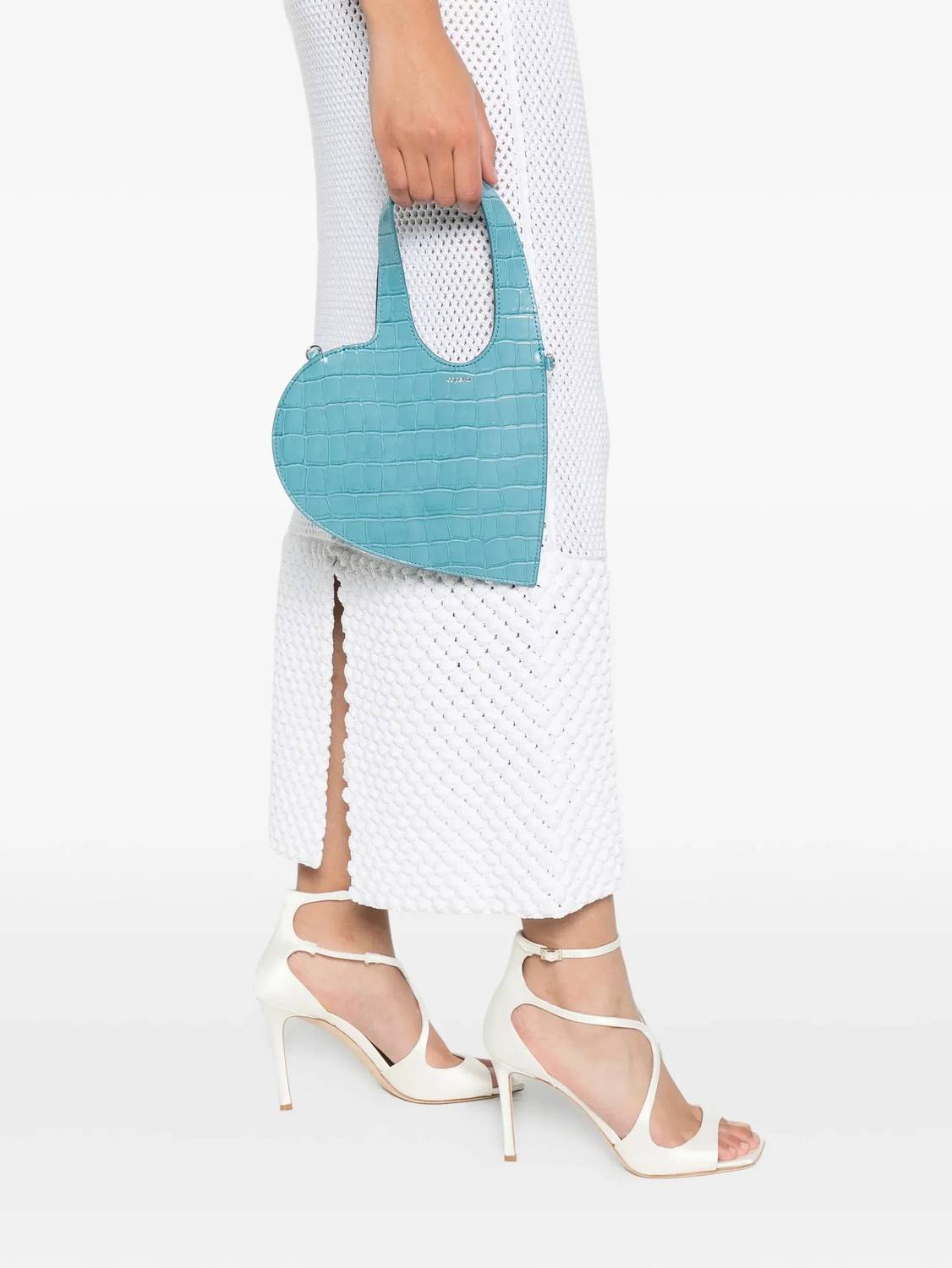 Croc-embossed Top Handle Bag