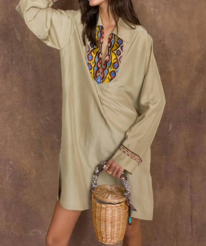 Fortela - Woven Embroidered Midi Dress - Rack Hunt