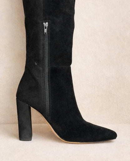 Women's Velvet Knee Boot