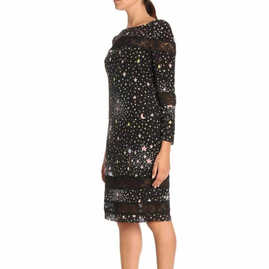Boutique Moschino - Silk Star Print Lace Accent Dress - Rack Hunt