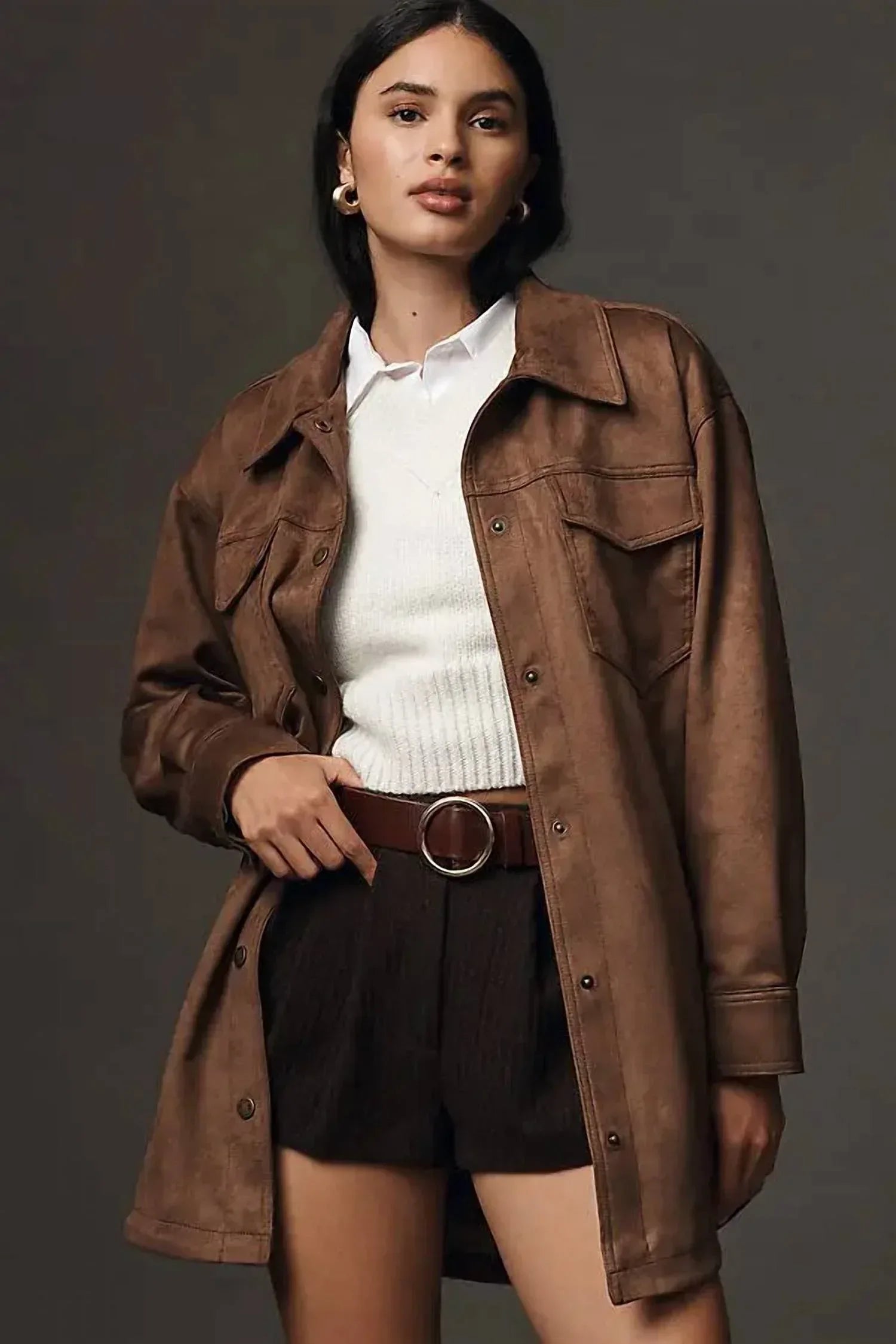 Pilcro - Women's Relaxed Faux-suede Shacket - Rack Hunt
