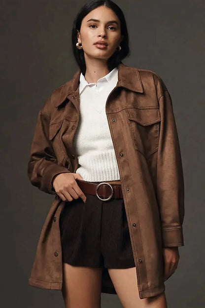 Pilcro - Women's Relaxed Faux-suede Shacket - Rack Hunt